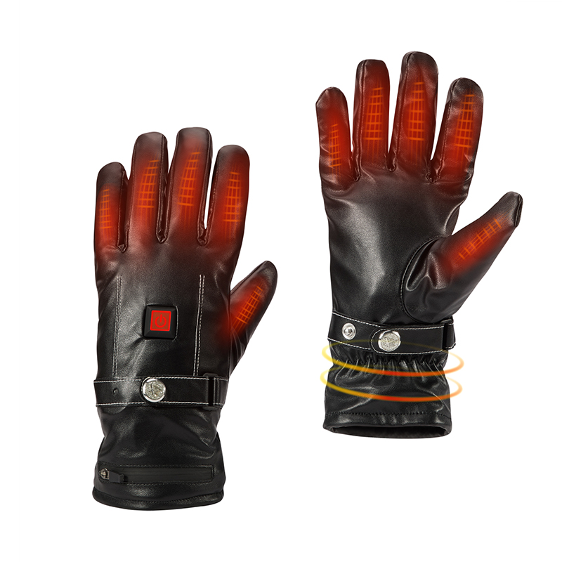 Dearadh Nua Leather Leather Leictreach Gloves Téite d\'fhir, lámhainní teasa le haghaidh sciála